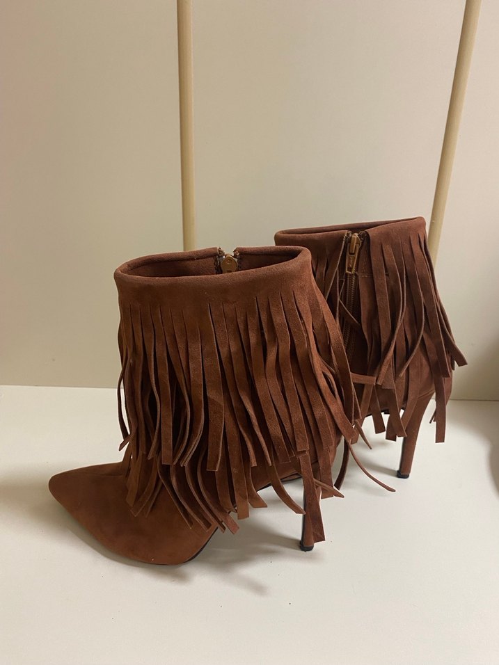 Püsküllü Kahverengi Süet Bot - Görsel 2