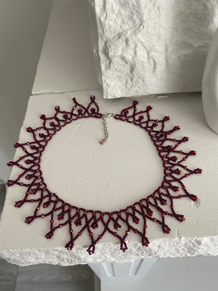 Kum boncuk yaka kolye - Görsel 3