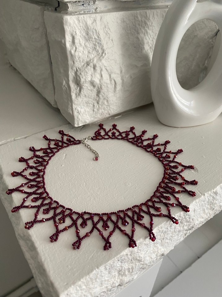 Kum boncuk yaka kolye - Görsel 2