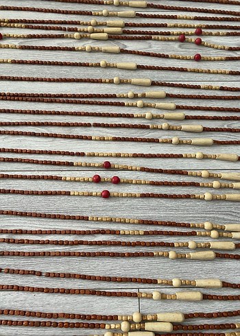 Ahşap boncuklu kapı perdesi - Görsel 2