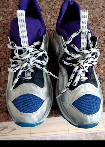 Renkli Bağcıklı Kadın Spor Ayakkabı - Görsel 2