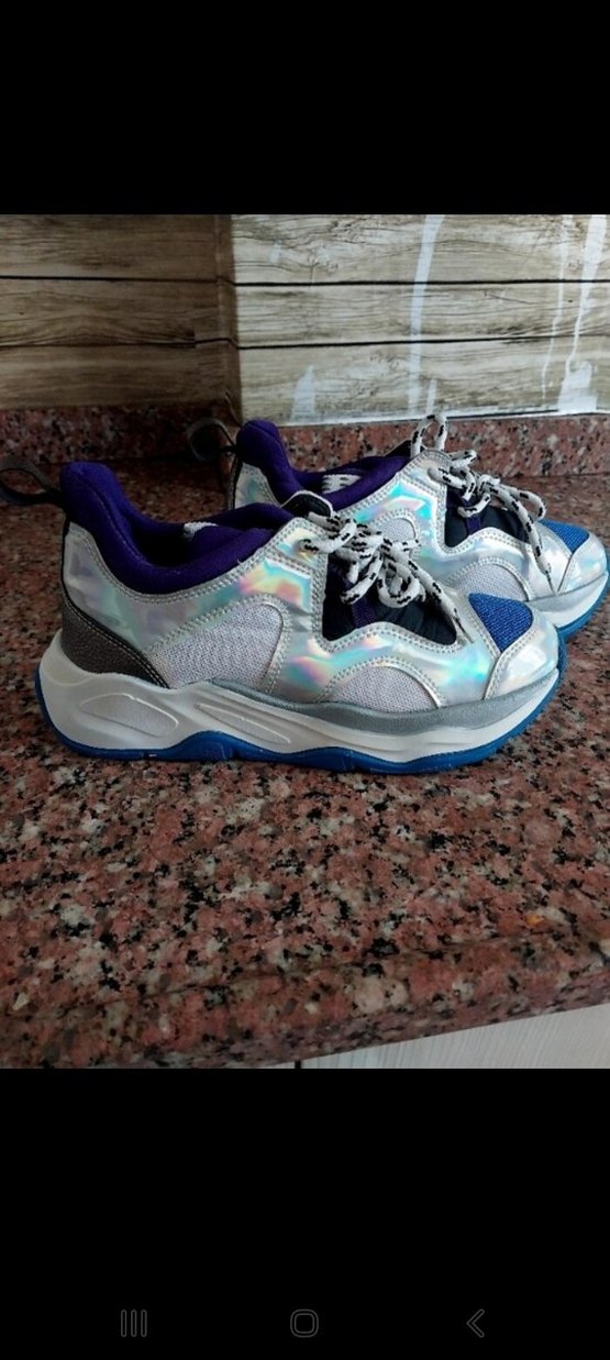 Renkli Bağcıklı Kadın Spor Ayakkabı - Görsel 3