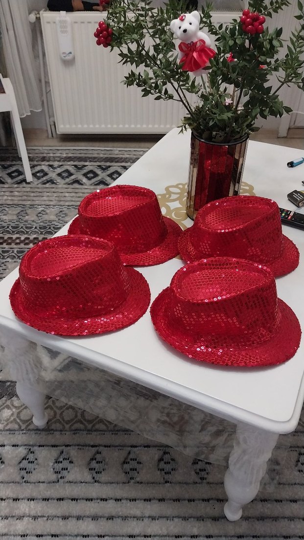 payet parti  şapkası 4adet - Görsel 5
