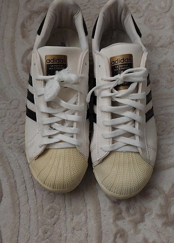 Beyaz Düz Tabanlı Bağcıklı  Spor Ayakkabısı - Görsel 3