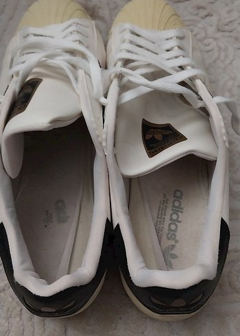 Beyaz Düz Tabanlı Bağcıklı  Spor Ayakkabısı - Görsel 5