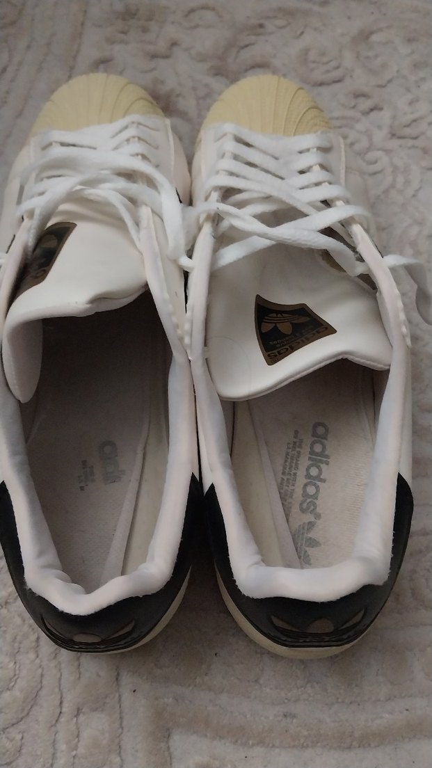 Beyaz Düz Tabanlı Bağcıklı  Spor Ayakkabısı - Görsel 5