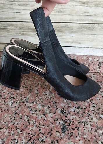 37 Beden Siyah suet stiletto