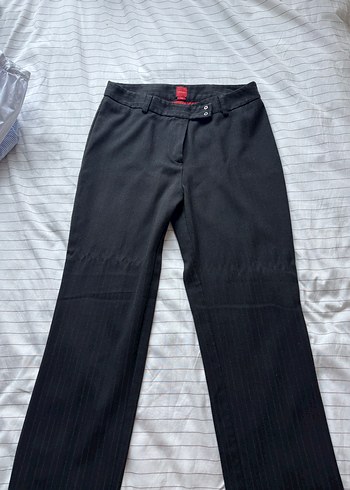 olsen düz paça düşük bel vintage kumaş pantolon - Görsel 2