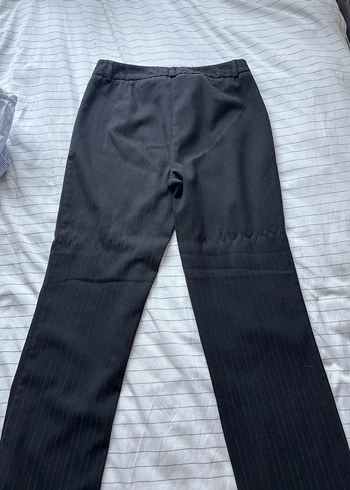 olsen düz paça düşük bel vintage kumaş pantolon - Görsel 5