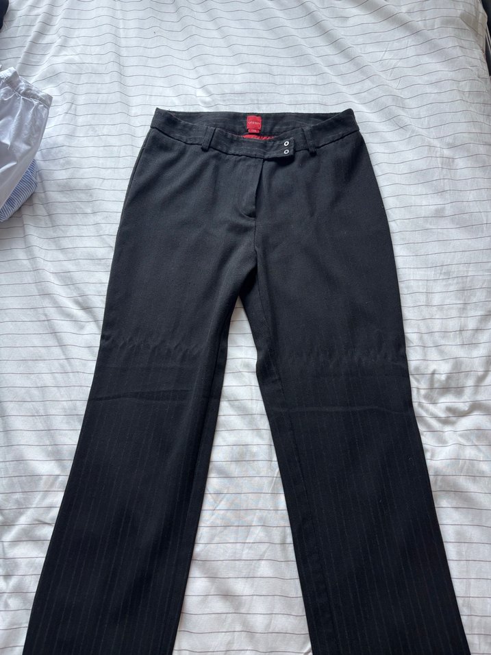 olsen düz paça düşük bel vintage kumaş pantolon - Görsel 2