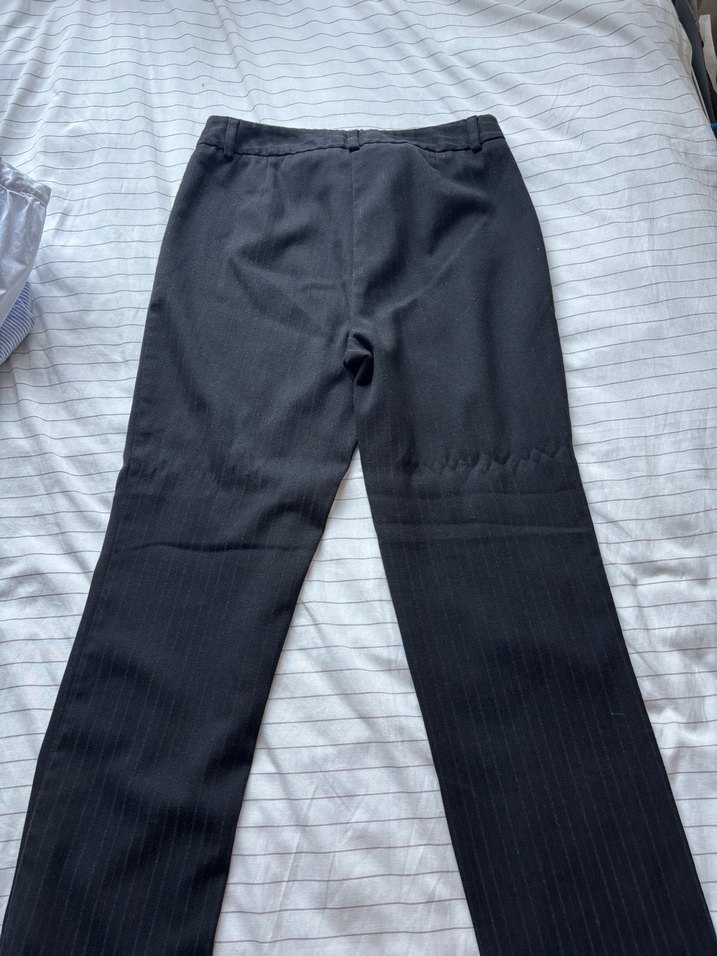 olsen düz paça düşük bel vintage kumaş pantolon - Görsel 5