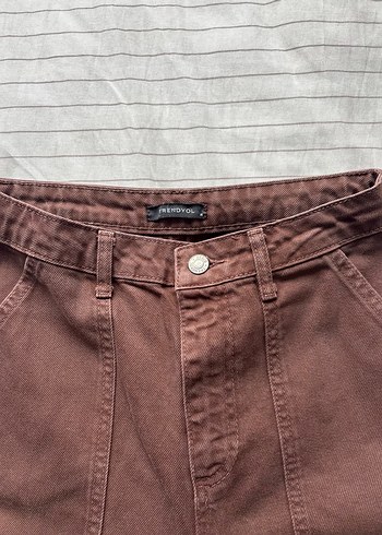 trendyolmilla kahverengi kot pantolon - Görsel 3