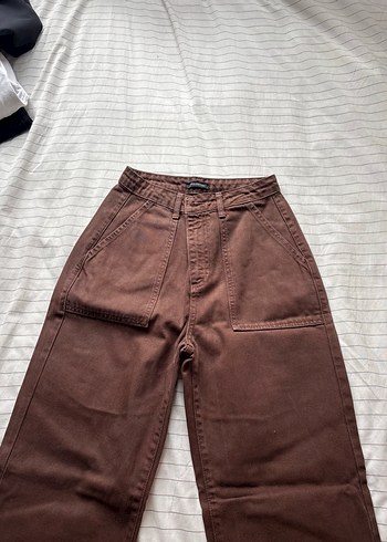 trendyolmilla kahverengi kot pantolon - Görsel 2