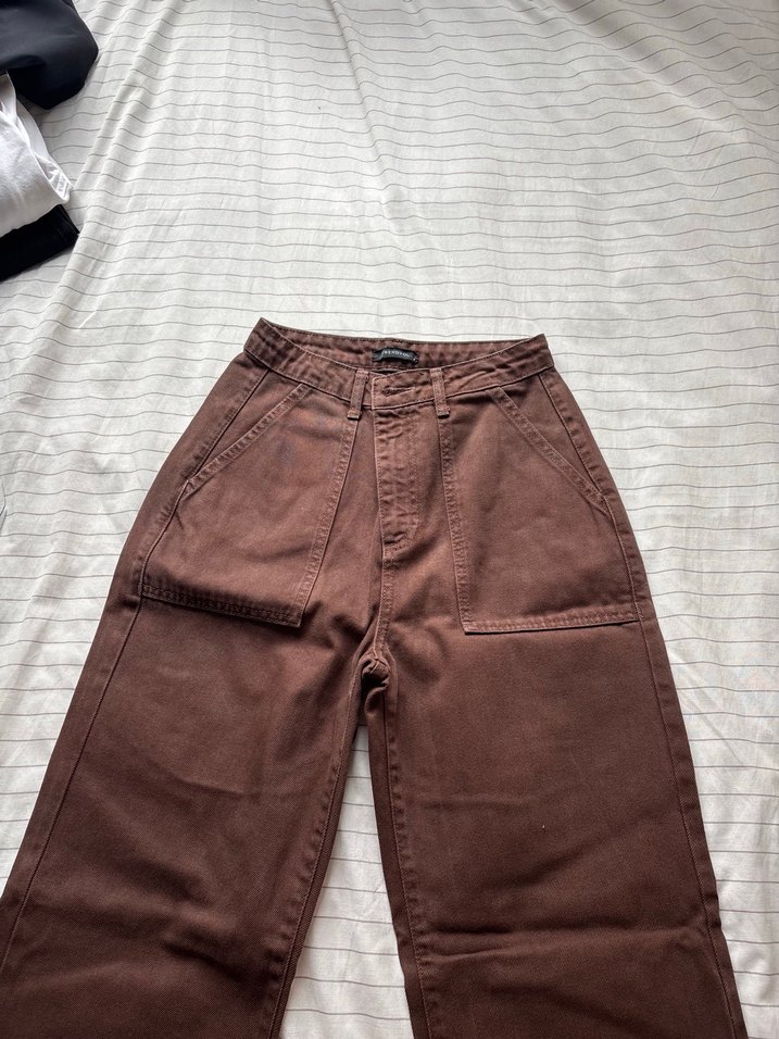 trendyolmilla kahverengi kot pantolon - Görsel 2