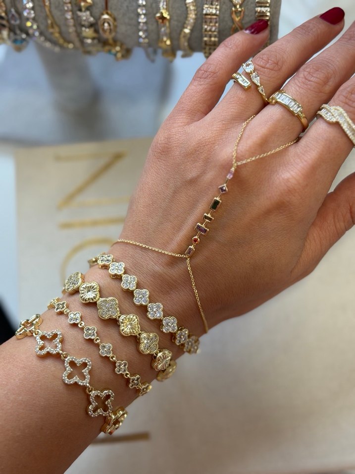 Altın Renkli Boncuklu Bohem Kadın El Zinciri - Görsel 3