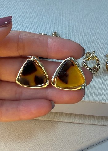 Parlak Leopar Desenli Midi Küpe - Görsel 2