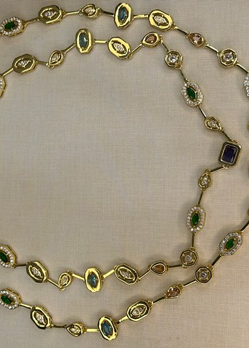 Renkli Yılan Desenli Uzun Zincir Kadın Kolye - Görsel 2