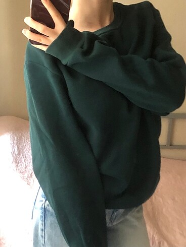 Üç iplik Sweatshirt Koyu Yeşil