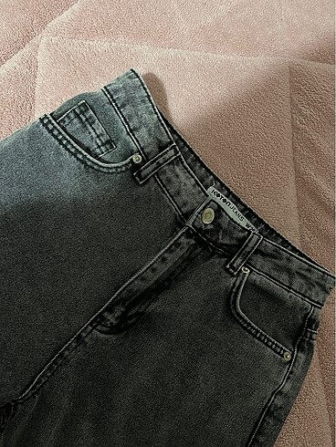 s Beden gri Renk Koton mom fit Jean