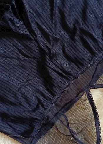 Kadın Siyah Strappy Midi Büstiyer takım - Görsel 3