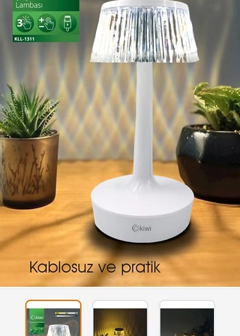 Beyaz Masa Lambası Hafif Işık - Görsel 3