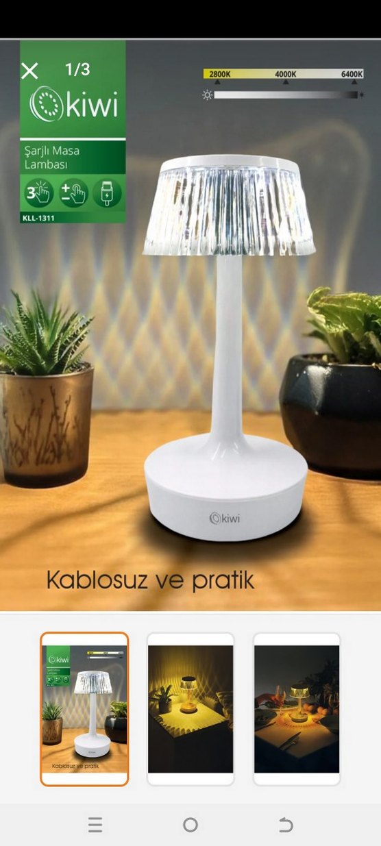 Beyaz Masa Lambası Hafif Işık - Görsel 3