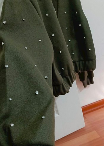 Düğmeli, Nakış İşlemeli Kahverengi Kadın Ceket - Görsel 4