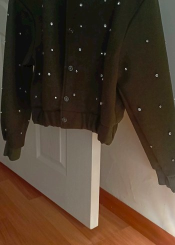 Düğmeli, Nakış İşlemeli Kahverengi Kadın Ceket - Görsel 2