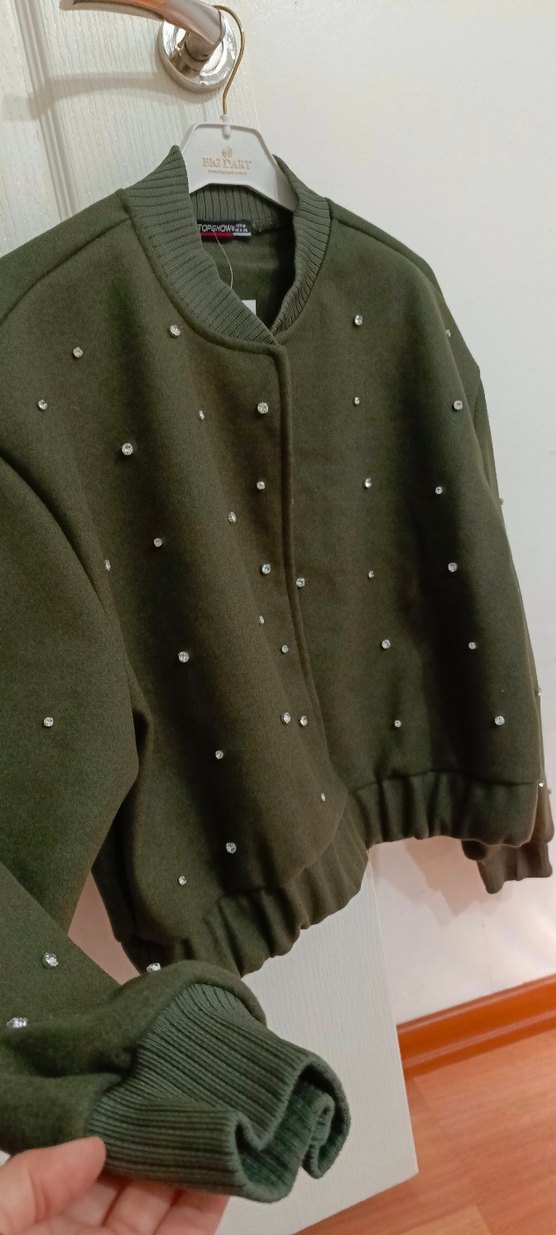 Düğmeli, Nakış İşlemeli Kahverengi Kadın Ceket - Görsel 3