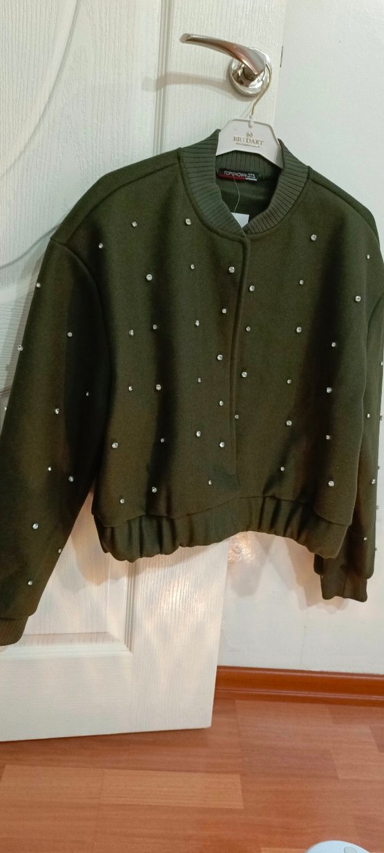 Düğmeli, Nakış İşlemeli Kahverengi Kadın Ceket - Görsel 5