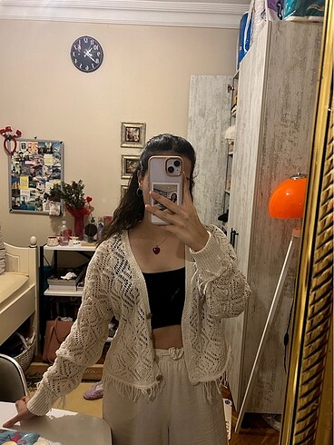 crop hırka - Görsel 3