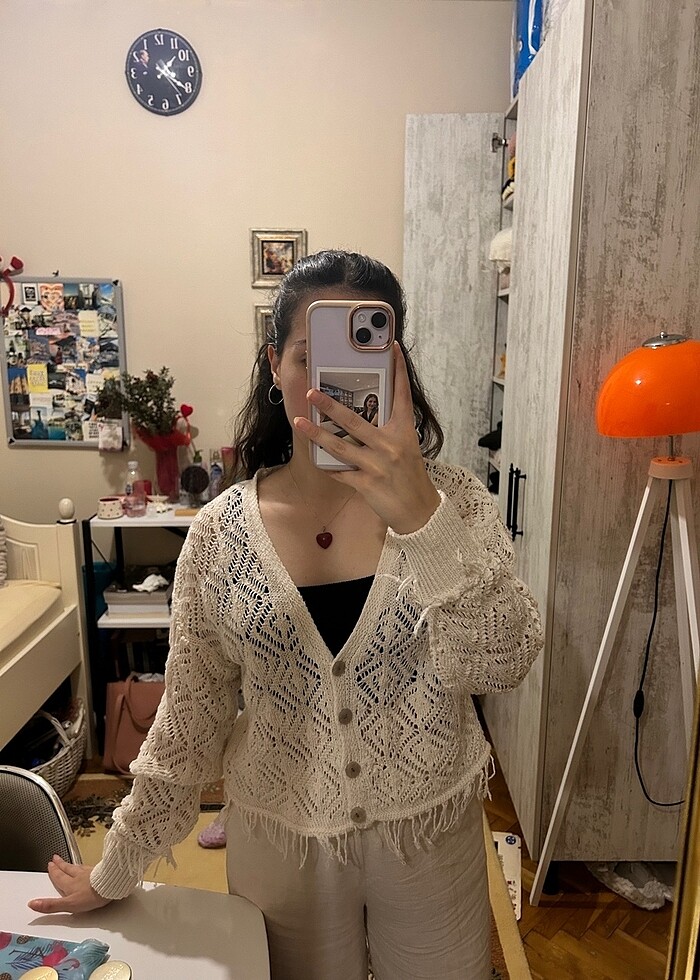 crop hırka - Görsel 2