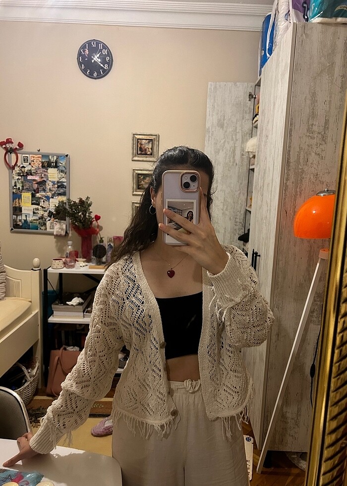 crop hırka - Görsel 3