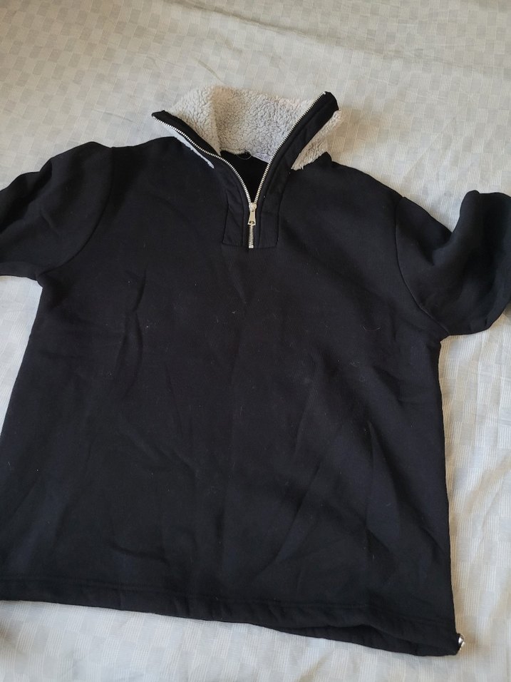 Fermuarlı siyah Yaka Kadın Sweatshirt - Görsel 4