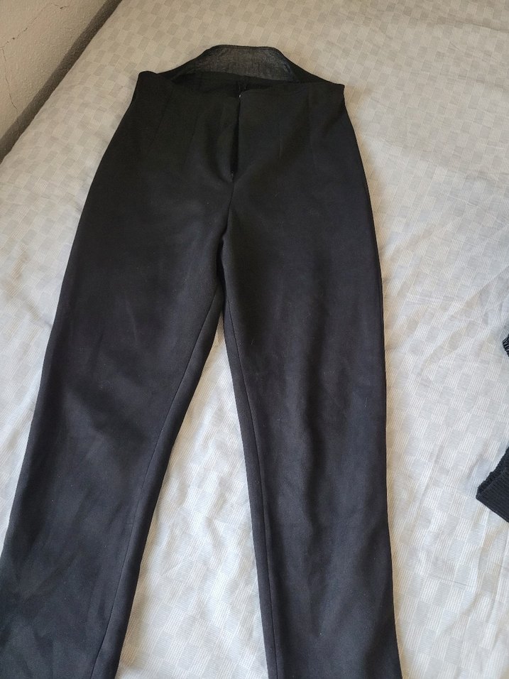 kadifemsi kumaşta siyah pantolon - Görsel 3