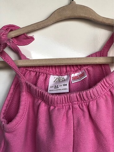 24-36 Ay Beden pembe Renk Zara şortlu tulum