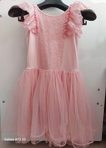 Pembe Fırfırlı Kız Çocuk Elbisesi