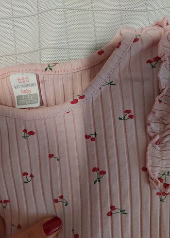 Pembe Baskılı Uzun Kollu Bebek Kız Takımı - Görsel 4