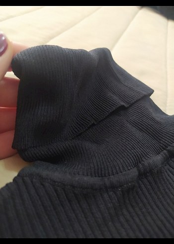 Siyah Triko Boğazlı Kadın Kazak - Görsel 6