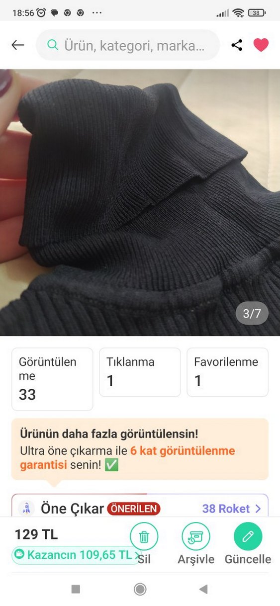 Siyah Triko Boğazlı Kadın Kazak - Görsel 2