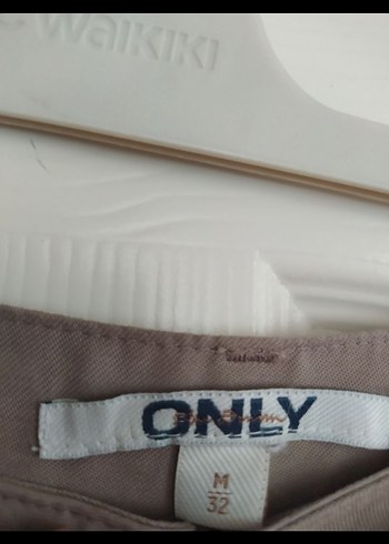 Kadın vizon renk Keten Kemerli Bol Paça Pantolon - Görsel 2