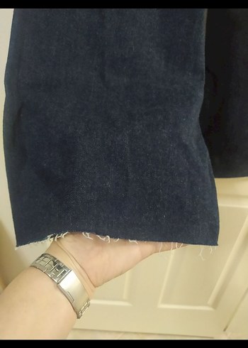 Düğmeli Lacivert Kadın Kot Pantolon - Görsel 6