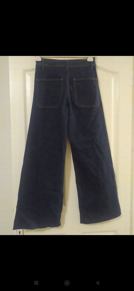 Düğmeli Lacivert Kadın Kot Pantolon - Görsel 4