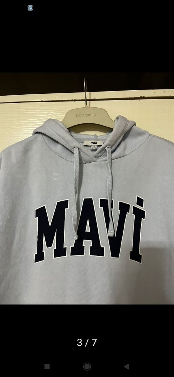 mavi Kapüşonlu MAVİ Baskılı Sweatshirt,mavi marka - Görsel 3