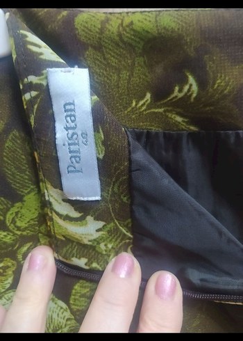 Yeşil Bohem Uzun Drapeli Etek - Görsel 5