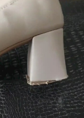 Beyaz Deri Kadın Bot,  Kalın Topuklu - Görsel 9