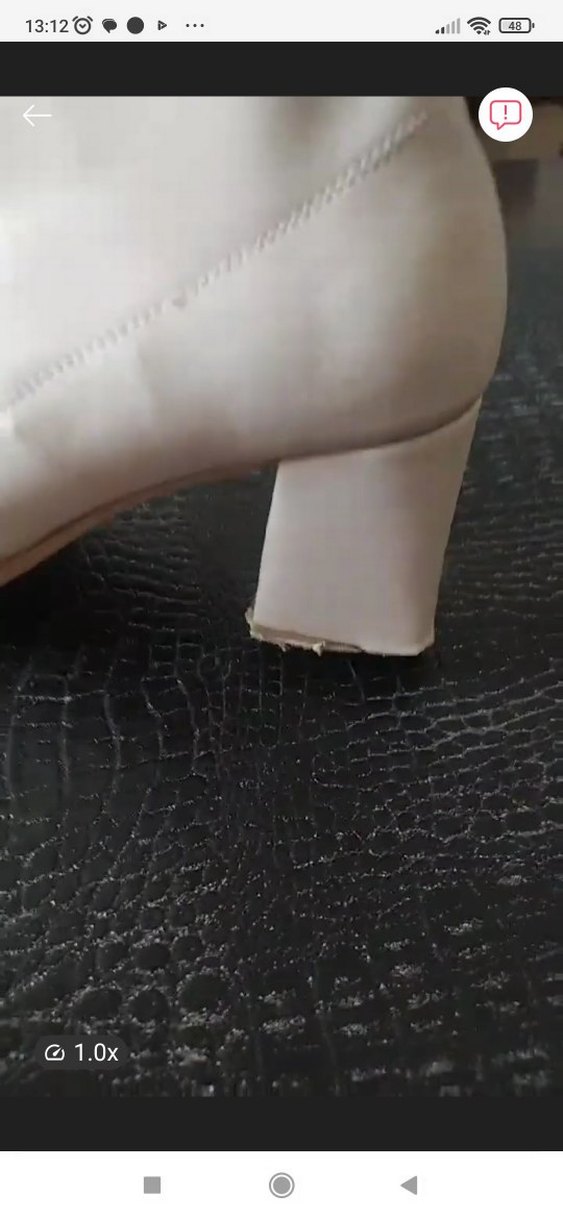 Beyaz Deri Kadın Bot,  Kalın Topuklu - Görsel 5