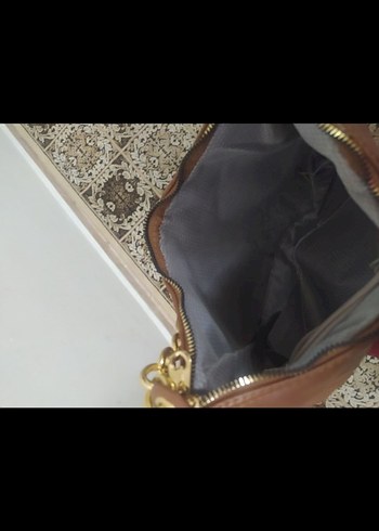 Zincir Detaylı Kahverengi Deri Kadın Çanta - Görsel 5