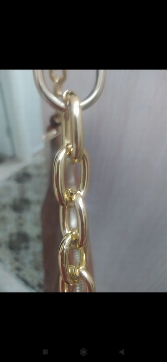 Zincir Detaylı Kahverengi Deri Kadın Çanta - Görsel 4