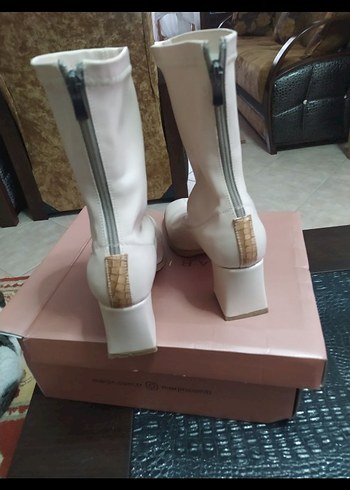 Bej  Topuklu Kadın Bot - Görsel 3